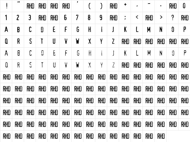 Abuse Lite Regular Character Map