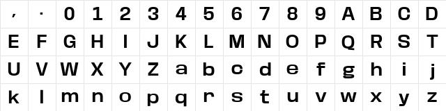 Base Neue SemBd Wide Regular Character Map Base Neue SemBd Wide Regular Character Map
