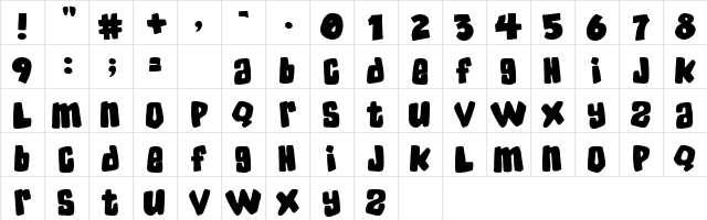 SkaterDudes Regular Character Map