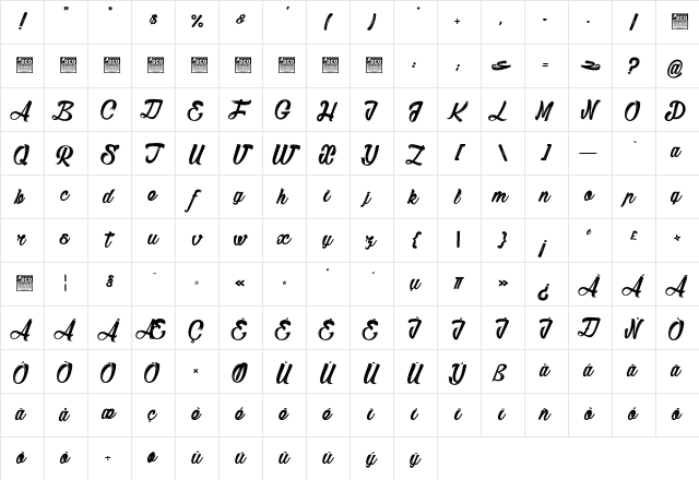 Sketch_PersonalUseOnly Regular Character Map