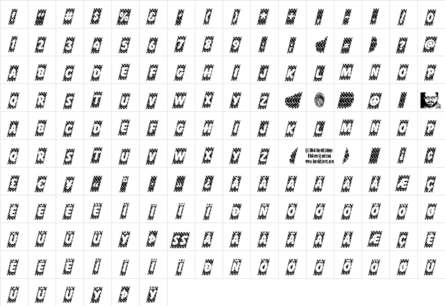 SkidzExtra Regular Character Map