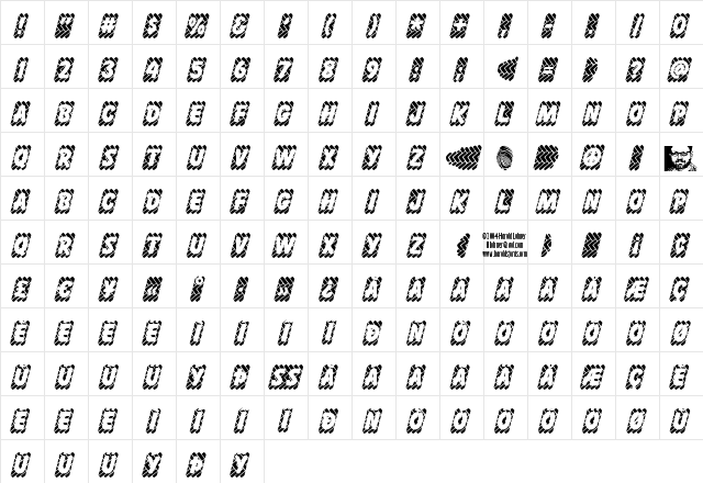 Skidz Regular Character Map