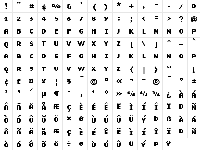 BaseNineSmallCaps Bold Character Map BaseNineSmallCaps Bold Character Map