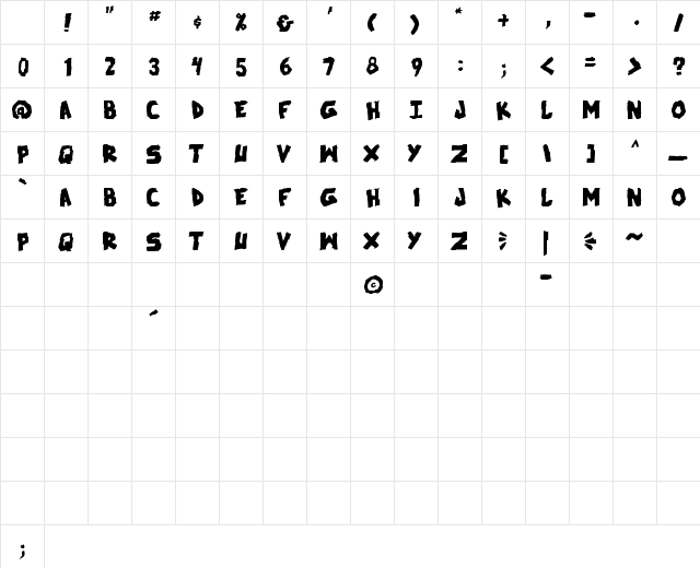skrunch Bold Character Map skrunch Bold Character Map