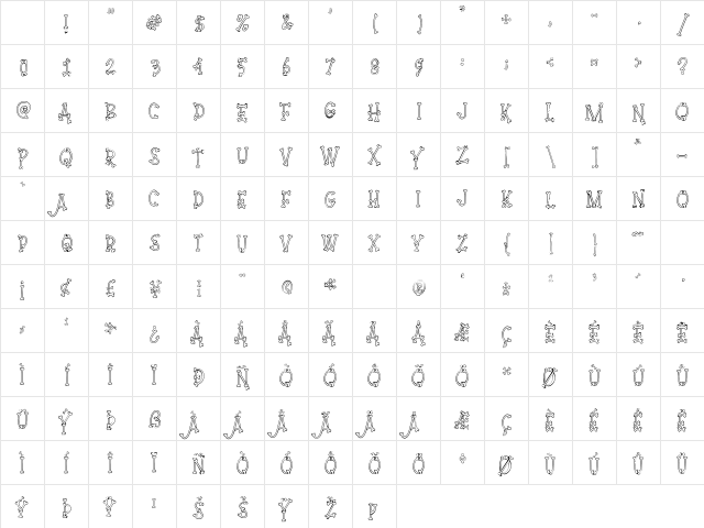 Skull Story Regular Character Map
