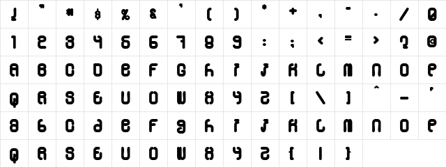 Skylab 600 Regular Character Map