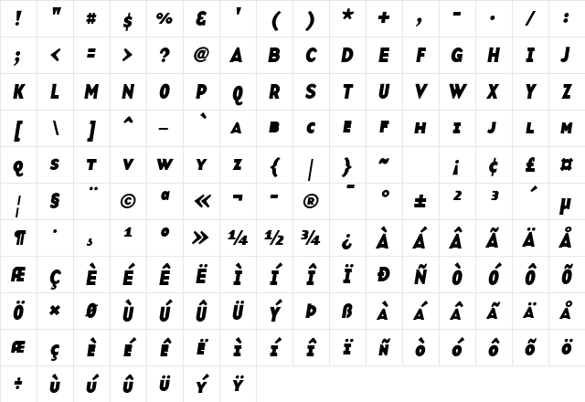 BaseTwelveSansSCBI Roman Character Map BaseTwelveSansSCBI Roman Character Map