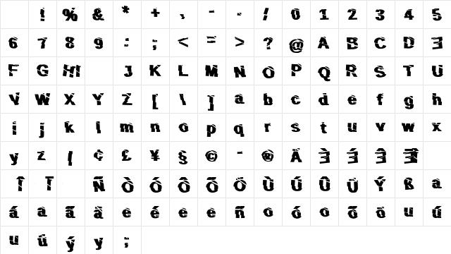 SLiCE n DiCE Regular Character Map SLiCE n DiCE Regular Character Map