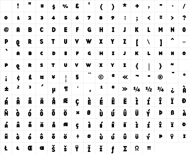 BaseTwSansSmallCaps Bold Character Map BaseTwSansSmallCaps Bold Character Map