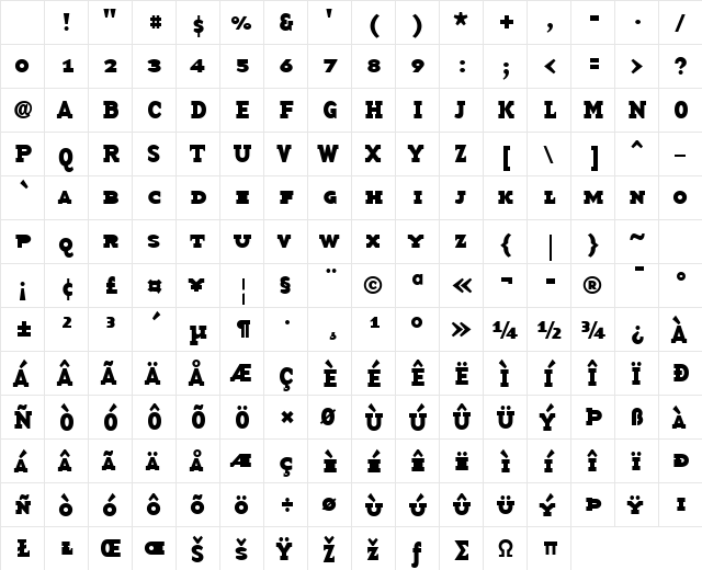 BaseTwSerifSmallCaps Bold Character Map BaseTwSerifSmallCaps Bold Character Map