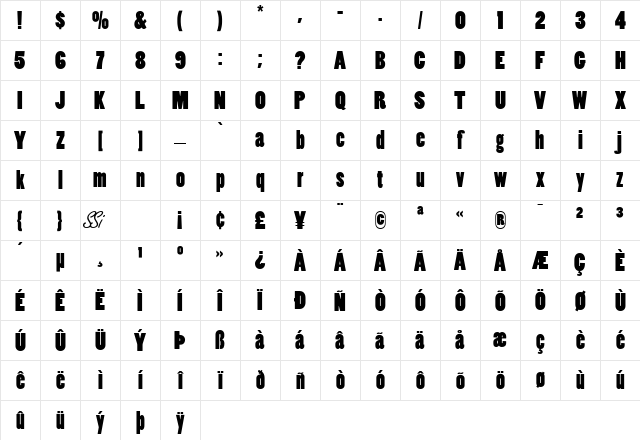Slot SSi Black Character Map