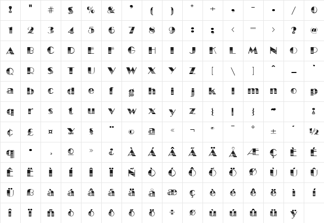 SMCWashington Regular Character Map SMCWashington Regular Character Map