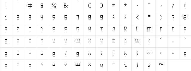 SMdot12x SMdot12x Character Map