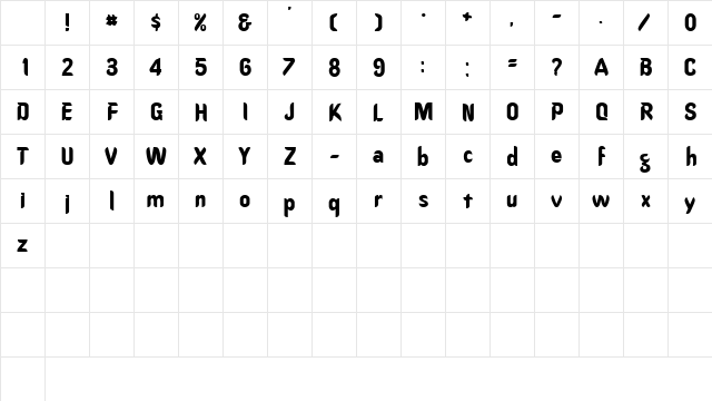 SmidgenSSK Regular Character Map SmidgenSSK Regular Character Map