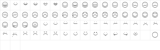 Smiley Regular Character Map