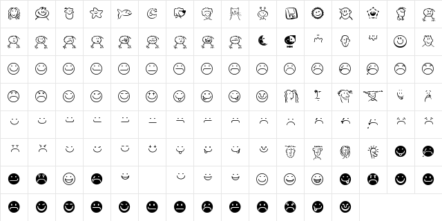 Smileyface Font 3 Regular Character Map