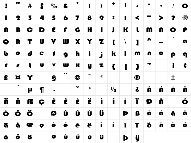 Smoke 5 Regular Character Map