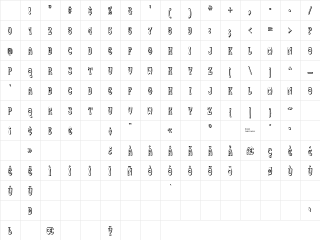 SmokeHausShadow Regular Character Map SmokeHausShadow Regular Character Map