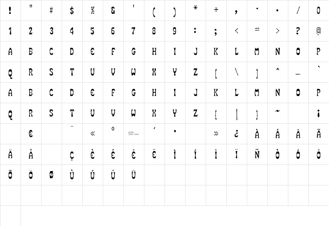 SmokeHouseWave Regular Character Map SmokeHouseWave Regular Character Map