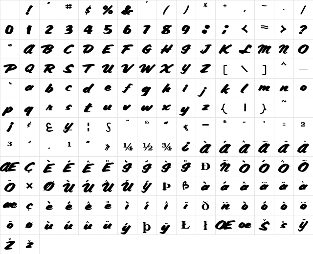 SmoothFontNew75 Bold Character Map SmoothFontNew75 Bold Character Map