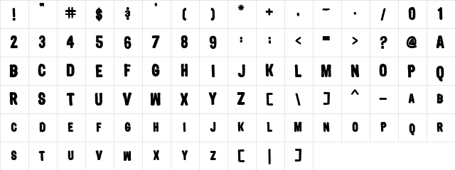 SM_bournisM Bold Character Map SM_bournisM Bold Character Map