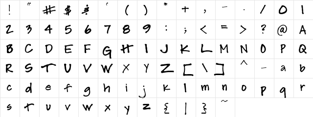 SM_hollyisM Regular Character Map