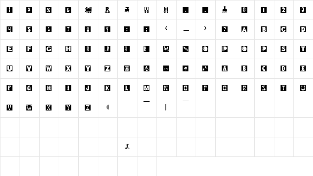 SnakeOilSSK Regular Character Map