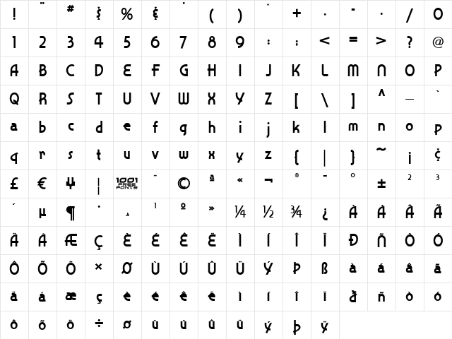 Snappy Service NF Regular Character Map Snappy Service NF Regular Character Map