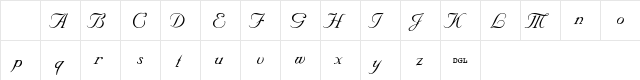 SNC Script - DGL (Trial) Italic Character Map SNC Script - DGL (Trial) Italic Character Map