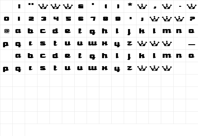 SnoCone Regular Character Map
