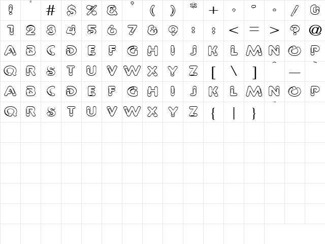 Snow-blind 4 Regular Character Map Snow-blind 4 Regular Character Map