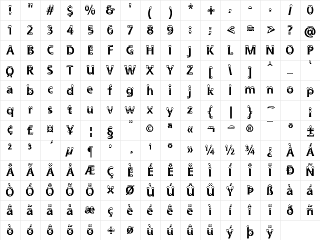 Snowdrift Regular Character Map