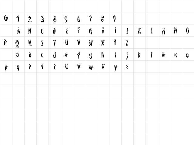 SnowFont Regular Character Map