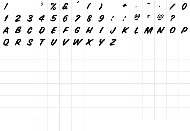 SnyderSpeed Regular Character Map SnyderSpeed Regular Character Map