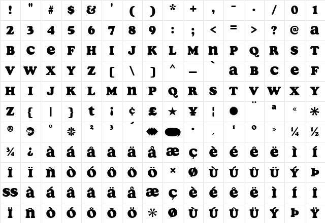 Soap Regular Character Map Soap Regular Character Map