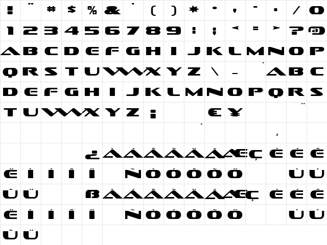 Sofachrome Regular Character Map
