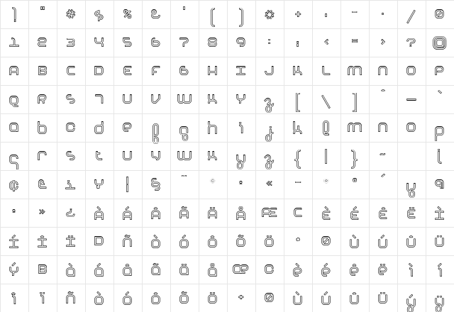 Basis HeavyOutline Character Map Basis HeavyOutline Character Map