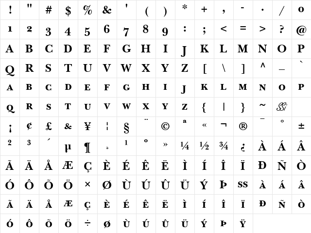 Baskerville Small Caps SSi Bold Small Caps Character Map Baskerville Small Caps SSi Bold Small Caps Character Map
