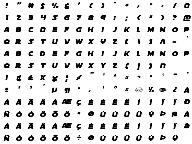 Soloist Title Regular Character Map