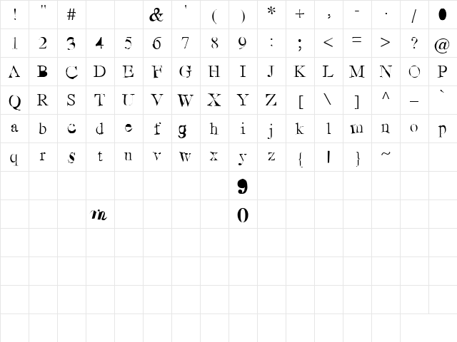 SorryMOM Bold Regular Character Map