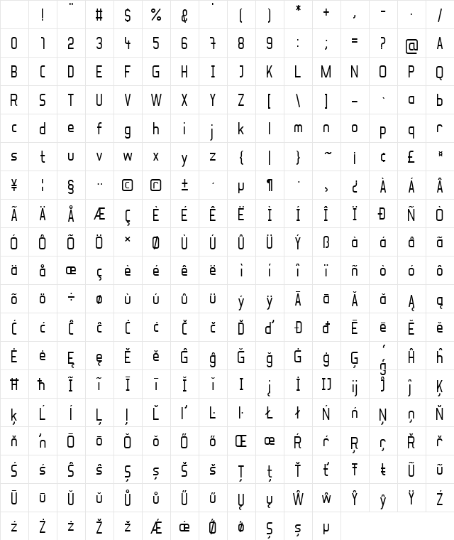 Soul Lotion Regular Character Map Soul Lotion Regular Character Map
