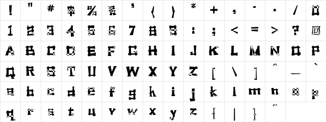 AdLib Regular Character Map