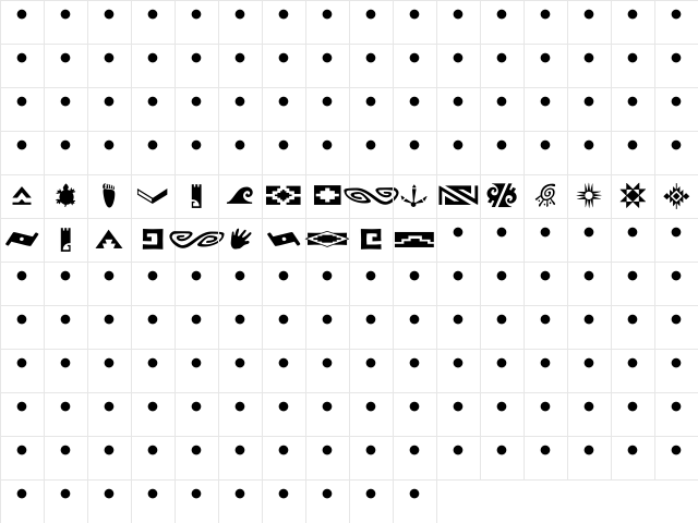 Southwest Ornaments MT Regular Character Map Southwest Ornaments MT Regular Character Map
