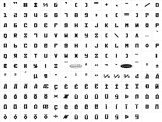Soviet X-Expanded X-Expanded Character Map