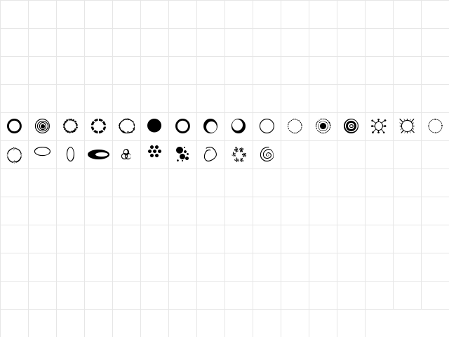 SP Three Ring Circus Regular Character Map SP Three Ring Circus Regular Character Map