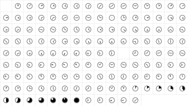 SP Uhr2 DB Normal Character Map