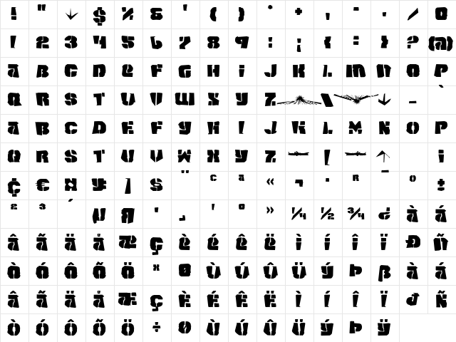 Space Junker Regular Character Map Space Junker Regular Character Map
