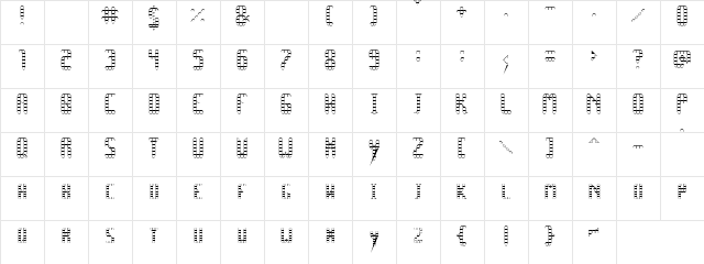 SPACE PEZ Outline Character Map
