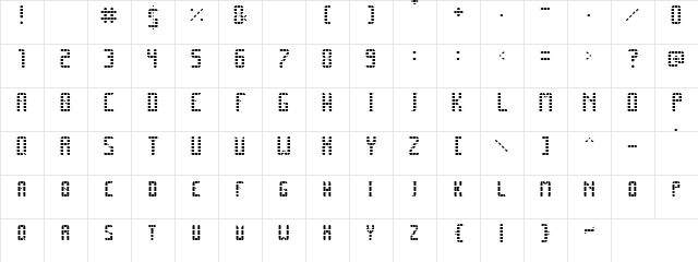 SPACE PEZ Regular Character Map