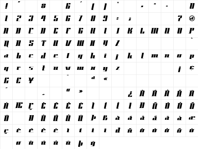 SpaceCadet Regular Character Map SpaceCadet Regular Character Map